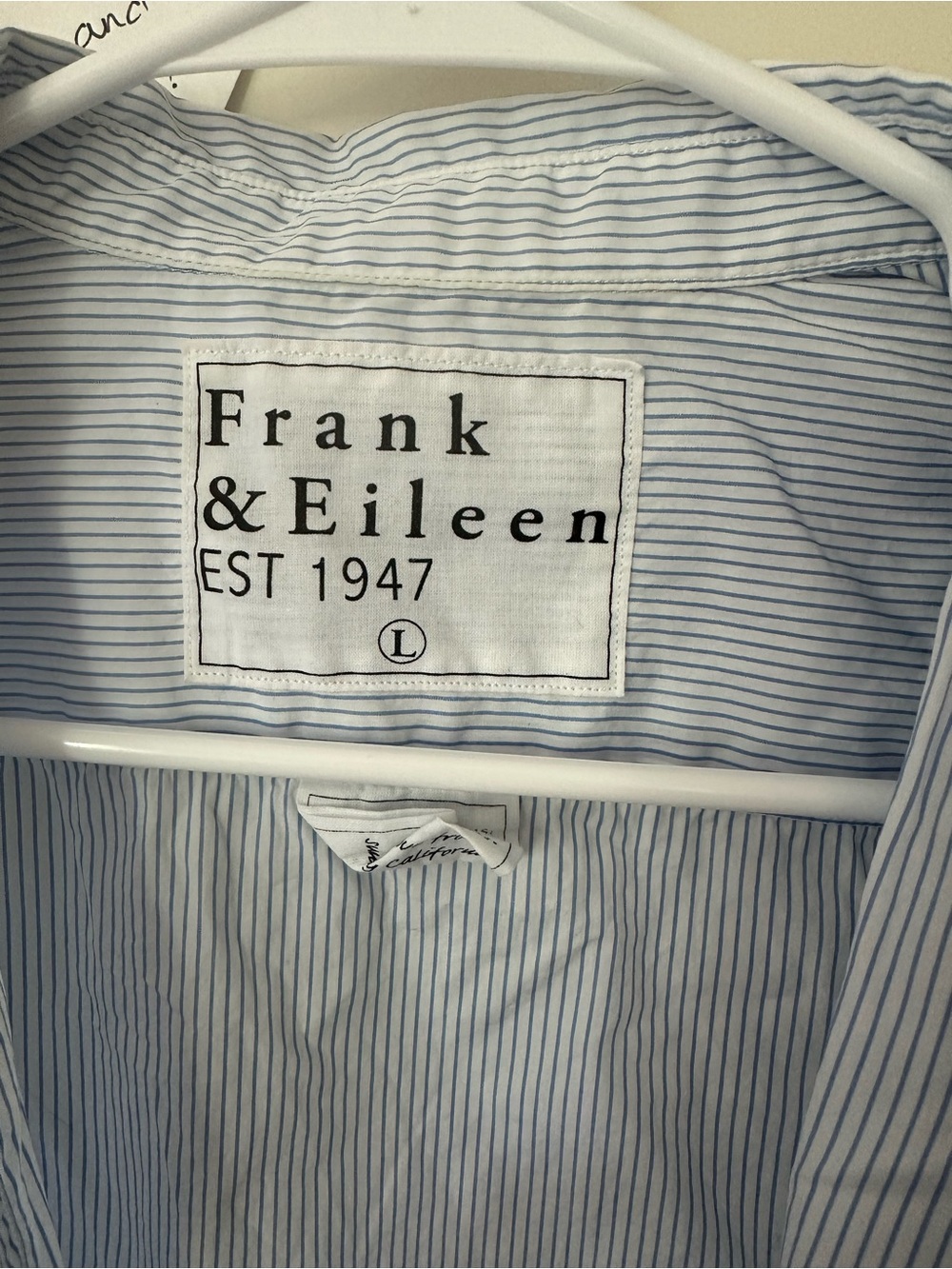 Frank & Eileen Light Blue and White Striped Button-Up Shirt - Picture 3 of 5
